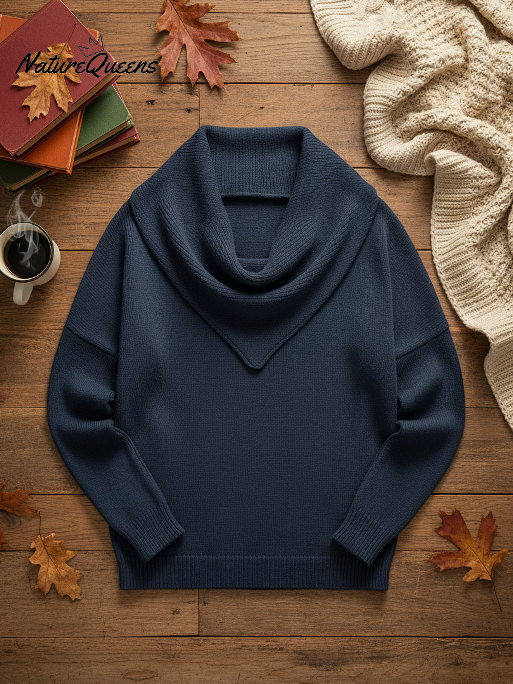 Elegant Knit Cowl Neck Sweater – Timeless Comfort & Effortless Style