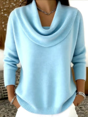 Elegant Knit Cowl Neck Sweater – Timeless Comfort & Effortless Style