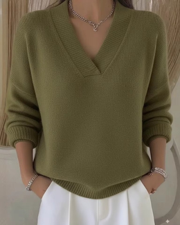 FLASH SALE - 2025 Cozy V-Neck Knitted Sweater – Soft, Stylish & Perfect for Fall/Winter